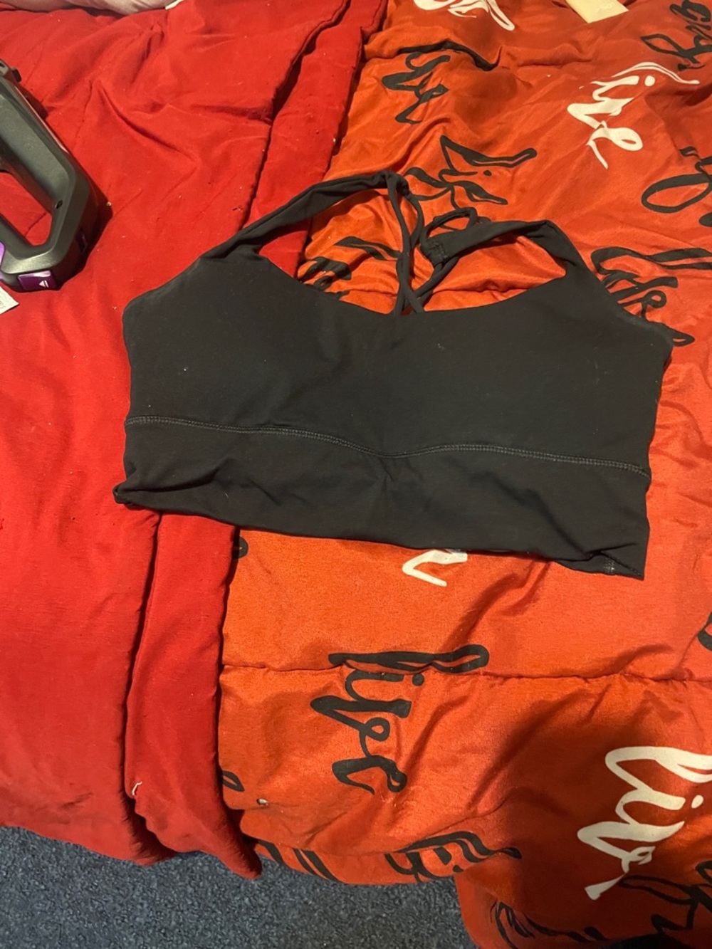 Black Strappy Sports Bralette - Women Intimates